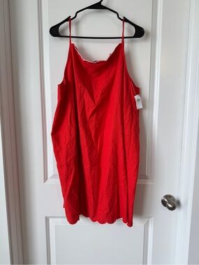 Old Navy Red Scallop-Trim Spaghetti Strap Dress